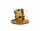 Sada dvoch espresso šálok s podšálkou Gustav Klimt - The Kiss Brown 110 ml
