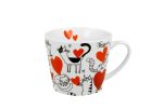 Rovný porcelánový hrnček Mačky a srdiečka 610 ml