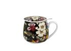 Porcelánový sudový hrnček so sitkom a krytom W. Kilburn - Black 430 ml