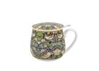 Porcelánový sudový hrnček so sitkom a krytom William Morris - Strawberry Thief Blue 430 ml
