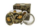 Porcelánový sudový hrnček so sitkom a krytom William Morris -  Chrysanthemum 430 ml