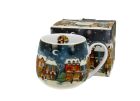 Porcelánový sudový hrnček Vianočné mesto 430 ml