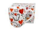 Porcelánový jumbo hrnček XXL Mačky a srdiečka 1000 ml