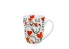 Klasický porcelánový hrnček Mačky a srdiečka 360 ml