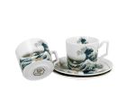Sada dvoch luxusných espresso šálok s podšálkou K. Hokusai - The Great Wave 110 ml