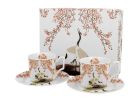 Sada dvoch luxusných espresso šálok s podšálkou Sakura & Cranes 110 ml