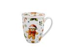 Porcelánový hrnček so sitkom a krytom Vianoční maznáčikovia 360 ml
