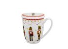 Porcelánový hrnček so sitkom a krytom Vianočný luskáčik 360 ml
