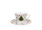 Porcelánová šálka s podšálkou Vianočný strom 190 ml
