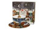 Porcelánová šálka s podšálkou Vianočné mesto 250 ml