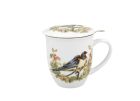 Porcelánový hrnček so sitkom a krytom Lastovička obyčajná 400 ml