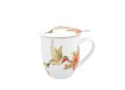 Porcelánový hrnček so sitkom a krytom Kolibrík 400 ml