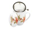 Porcelánový hrnček so sitkom a krytom Kolibrík 400 ml