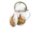 Porcelánový hrnček so sitkom a krytom Zajac 400 ml