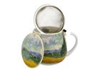 Porcelánový sudový hrnček so sitkom a krytom Vincent Van Gogh - Wheat Field 430 ml