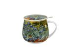 Porcelánový sudový hrnček so sitkom a krytom Vincent Van Gogh - Irises 430 ml