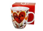 Porcelánový hrnček Farebné srdcia veľké 650 ml