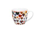 Porcelánový hrnček Farebné srdcia malé 460 ml