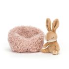 Zajačik v huňatom pelechu plyšová hračka JELLYCAT