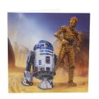Pohľadnica R2-D2 a C-3PO Star Wars vykladanie z diamantov