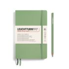 Zápisník LEUCHTTURM1917 Softcover paperback (B6+) Sage, 123 p., riadkovaný