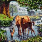 Obraz Poníky (30x30 cm) vykladanie z diamantov