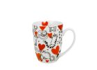 Klasický porcelánový hrnček Mačky a srdiečka 360 ml