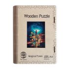 Drevené puzzle Magické mesto A4