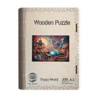 Drevené puzzle Svet A3