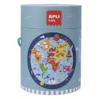 APLI Puzzle v tube -Svetová mapa 48 dielikov