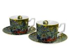 Sada dvoch luxusných šálok s podšálkou Vincent Van Gogh - Irises 270 ml