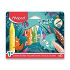 Voskovky MAPED Jungle Fever Jumbo 12 ks