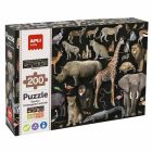 APLI Puzzle Ohrozené druhy zvierat zo savany 200 dielikov