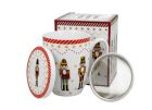 Porcelánový hrnček so sitkom a krytom Vianočný luskáčik 360 ml