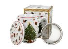 Porcelánový hrnček so sitkom a krytom Vianočný strom 360 ml