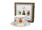 Porcelánová šálka s podšálkou Vianoční maznáčikovia 190 ml