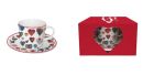 Porcelánová šálka s podšálkou Farebné srdcia malé 220 ml