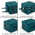 Legami Univerzálny cestovný adaptér Petrol Blue