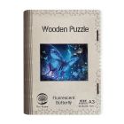 Drevené puzzle Fluorescenčný motýľ A3