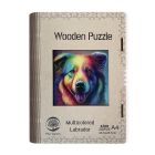Drevené puzzle Viacfarebný labrador A4