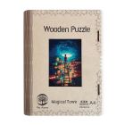 Drevené puzzle Magické mesto A4