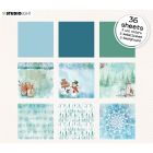Blok vzorovaných papierov Studio Light, 15 x 15 cm – Let it Snow, modré variácie