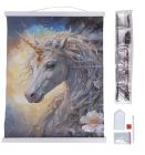 Obraz v lištách Kozmický jednorožec (35x45 cm) vykladanie z diamantov
