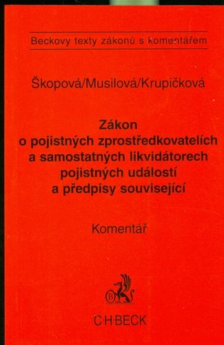 Zákon o pojistných zprostředkovatelích a samostatných likvidátorech pojistných událostí a předpisy související