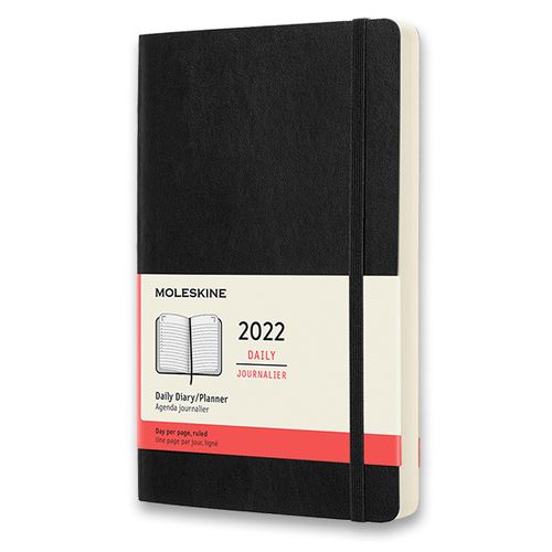 Diár MOLESKINE 2022 denný mäkký čierny L