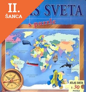 Lacná kniha Atlas sveta s puzzle