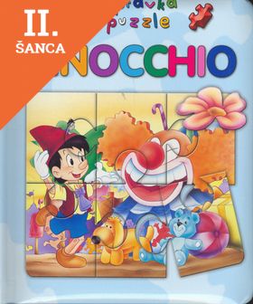 Lacná kniha Pinocchio-rozprávka s puzzle