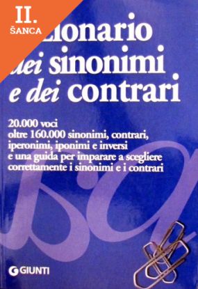 Lacná kniha Dizionario dei Sinonimi e dei Contrari