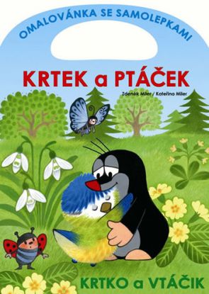 Krtek a ptáček - omalovánka se samolepkami