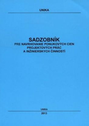 Sadzobník pre navrhovanie ponukových cien projektových prác a inžinierskych činností